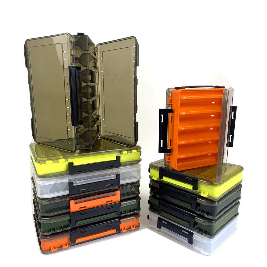 Factory direct PP material transparent lure box size multicolored fishing tackle accessories box wooden shrimp box